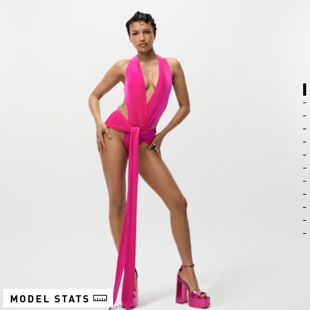 Ivy Park Front Tie One Piece Bathing Suit